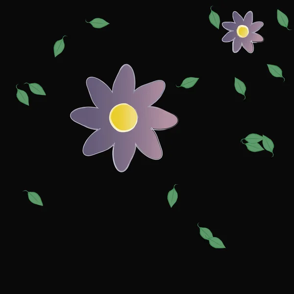 Flores Colores Hojas Fondo — Vector de stock