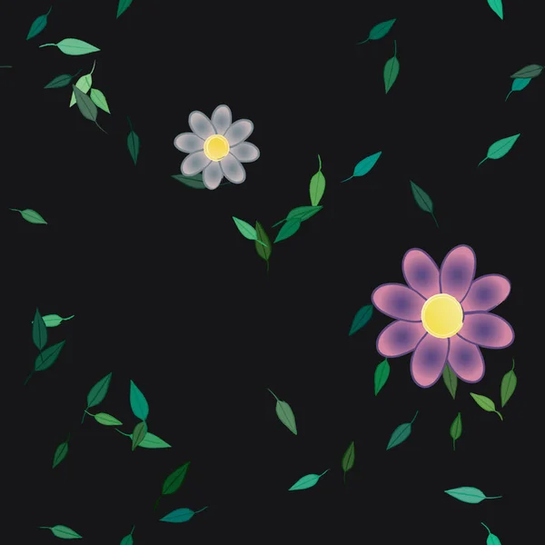 Flores Colores Hojas Fondo — Vector de stock