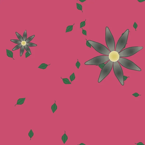 Flores Colores Hojas Fondo — Vector de stock