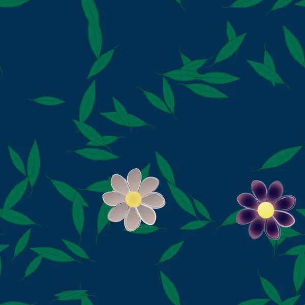 Composição Livre Com Flores Coloridas Simples Folhas Para Papel Parede —  Vetores de Stock