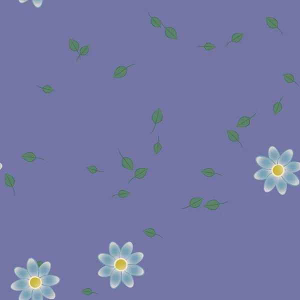 Fleurs Abstraites Avec Des Feuilles Motif Sans Couture Illustration Vectorielle — Image vectorielle