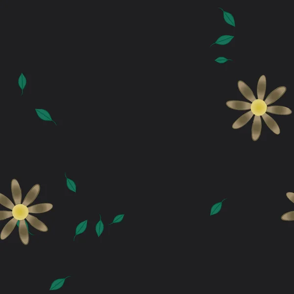 Fleurs Abstraites Avec Des Feuilles Motif Sans Couture Illustration Vectorielle — Image vectorielle