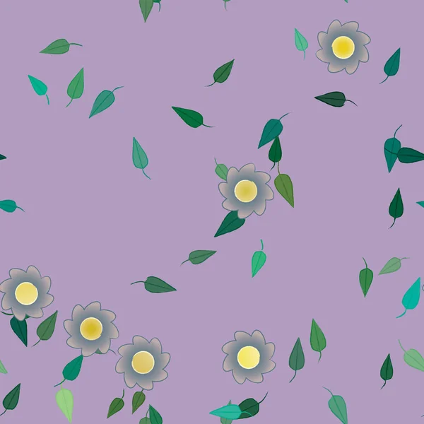 Fleurs Feuilles Colorées Fond — Image vectorielle