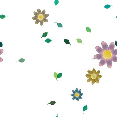 renkli çiçekler ve yapraklar arka plan