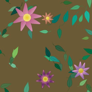 renkli çiçekler ve yapraklar arka plan