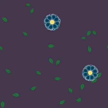 Yapraksız desenli soyut çiçekler, vektör illüstrasyonu