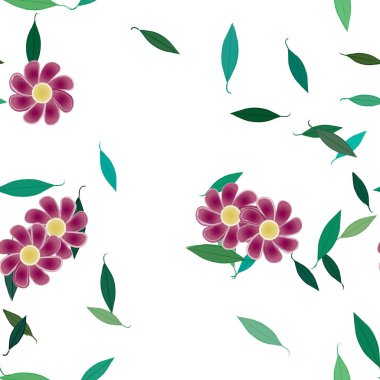 renkli çiçekler ve yapraklar arka plan