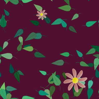 Yapraksız desenli soyut çiçekler, vektör illüstrasyonu