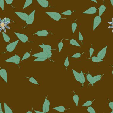 Yapraksız desenli soyut çiçekler, vektör illüstrasyonu