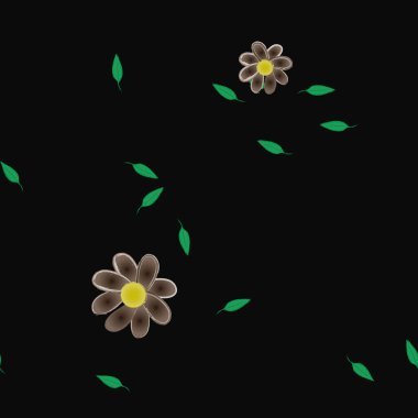 Yapraksız desenli soyut çiçekler, vektör illüstrasyonu