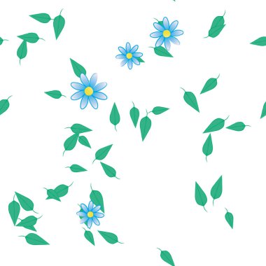 Yapraksız desenli soyut çiçekler, vektör illüstrasyonu