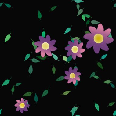 renkli çiçekler ve yapraklar arka plan