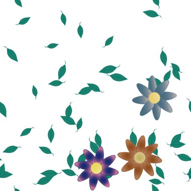 renkli çiçekler ve yapraklar arka plan