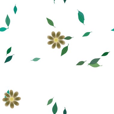 Yapraksız desenli soyut çiçekler, vektör illüstrasyonu