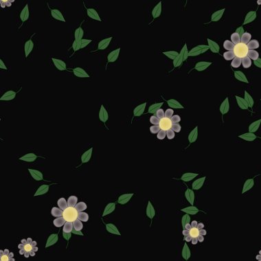 Yapraksız desenli soyut çiçekler, vektör illüstrasyonu