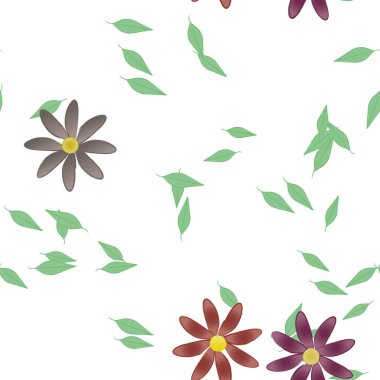 renkli çiçekler ve yapraklar arka plan