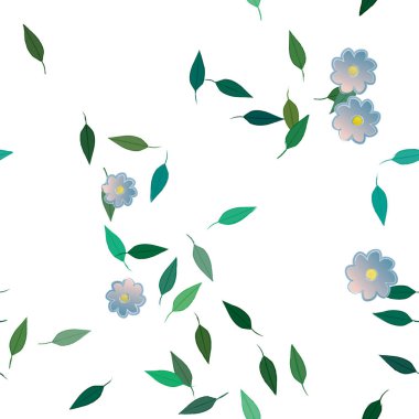 Yapraksız desenli soyut çiçekler, vektör illüstrasyonu