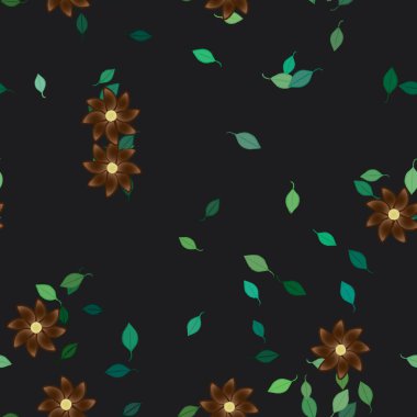 Yapraksız desenli soyut çiçekler, vektör illüstrasyonu