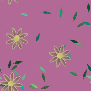 Yapraksız desenli soyut çiçekler, vektör illüstrasyonu