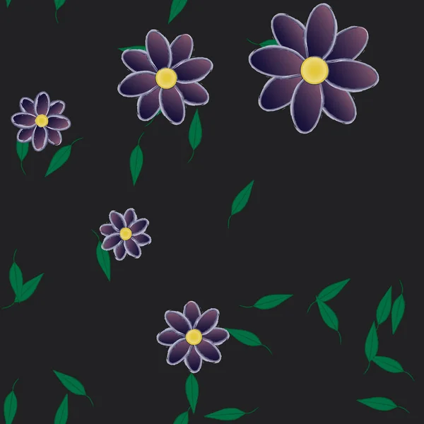 Composição Livre Com Flores Coloridas Simples Folhas Para Papel Parede — Vetor de Stock