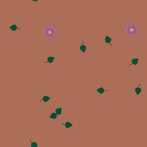 Fleurs Abstraites Avec Des Feuilles Motif Sans Couture Illustration Vectorielle — Image vectorielle