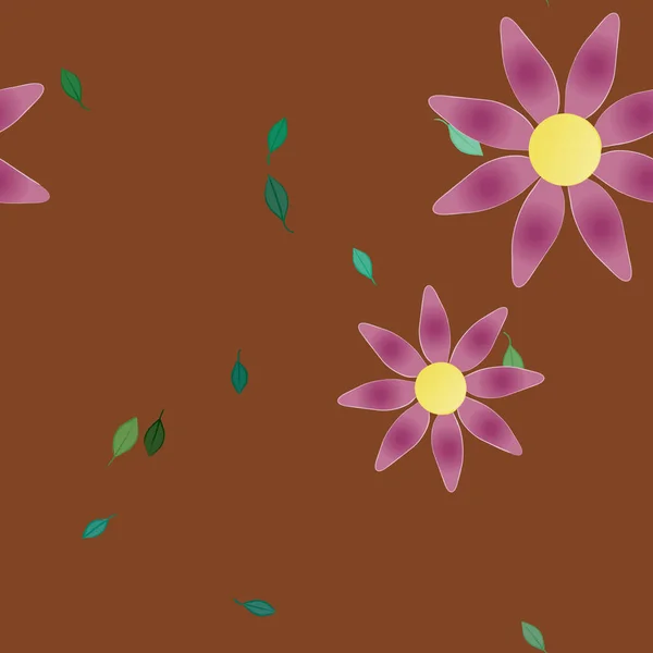 Renkli Çiçekler Yapraklar Arka Plan — Stok Vektör