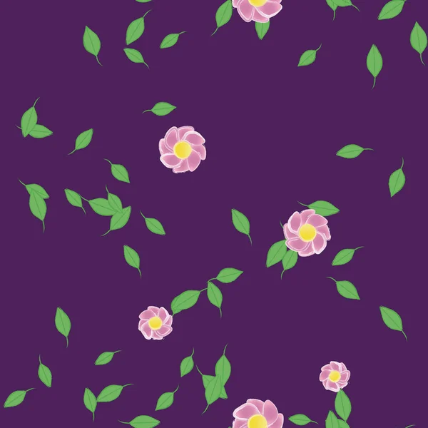 Flores Colores Hojas Fondo — Vector de stock