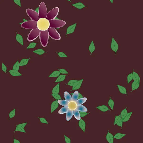 Flores Colores Hojas Fondo — Vector de stock