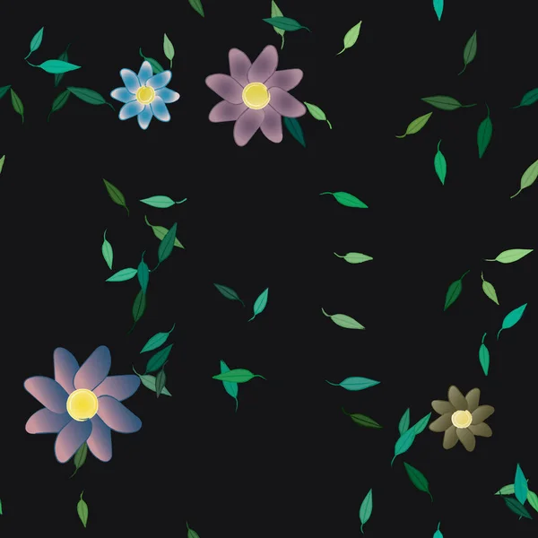 Yapraksız Desenli Soyut Çiçekler Vektör Illüstrasyonu — Stok Vektör