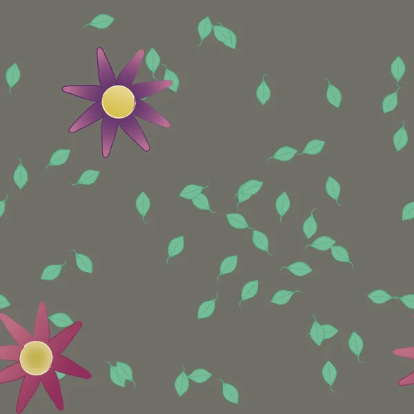 Composición Libre Con Flores Colores Simples Hojas Para Papel Pintado — Vector de stock