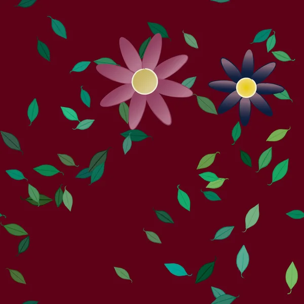 Abstrakcyjne Kwiaty Liści Bezszwowy Wzór Wektor Ilustracja — Wektor stockowy