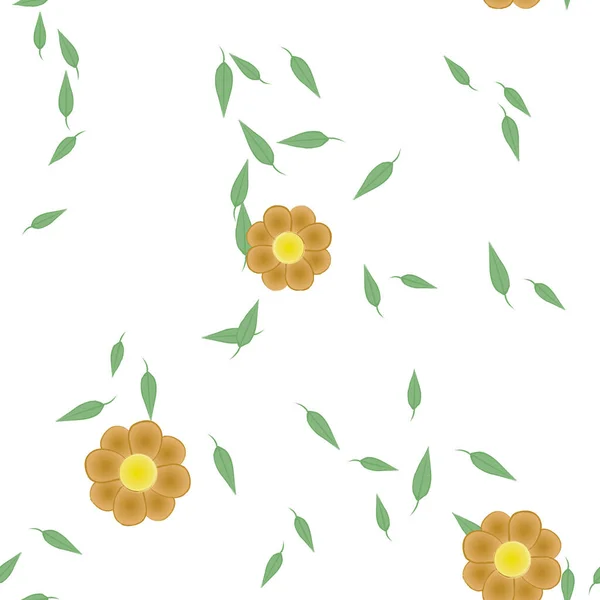 Fleurs Abstraites Avec Des Feuilles Motif Sans Couture Illustration Vectorielle — Image vectorielle