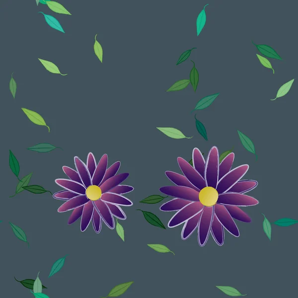 Composição Livre Com Flores Coloridas Simples Folhas Para Papel Parede —  Vetores de Stock