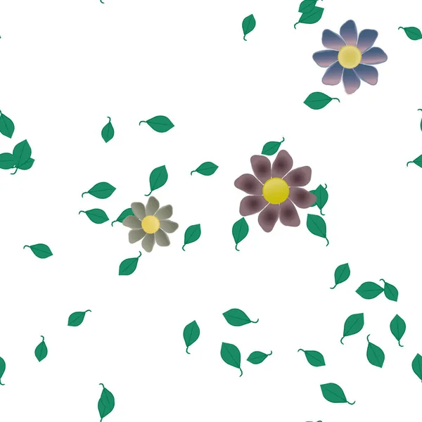 Fargede Blomster Bladbakgrunn – stockvektor
