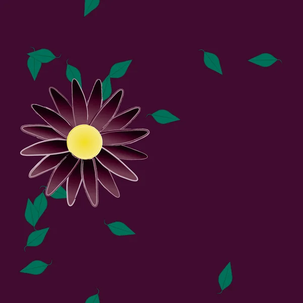 Flores Abstractas Con Hojas Patrón Sin Costura Ilustración Vectorial — Vector de stock