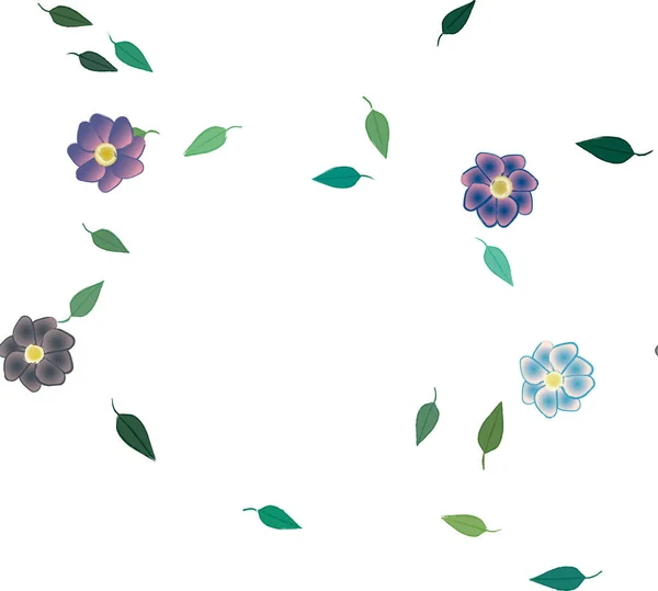 Fleurs Abstraites Avec Des Feuilles Motif Sans Couture Illustration Vectorielle — Image vectorielle