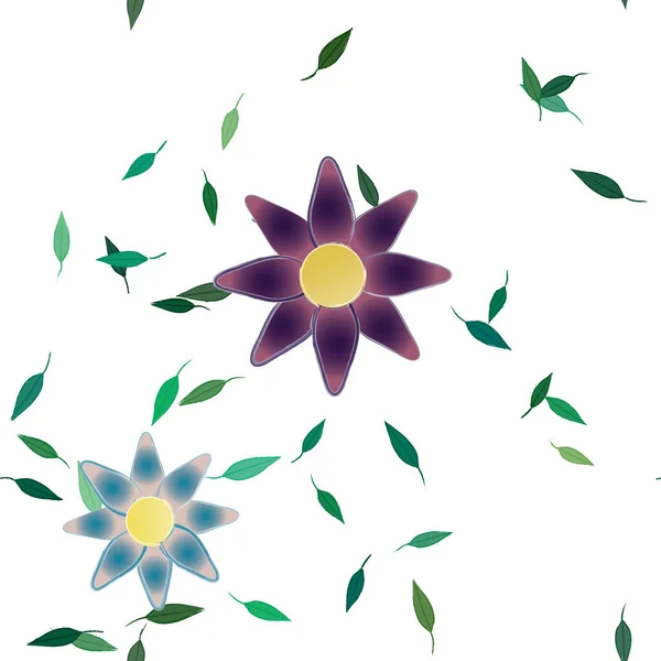 Flores Colores Hojas Fondo — Vector de stock