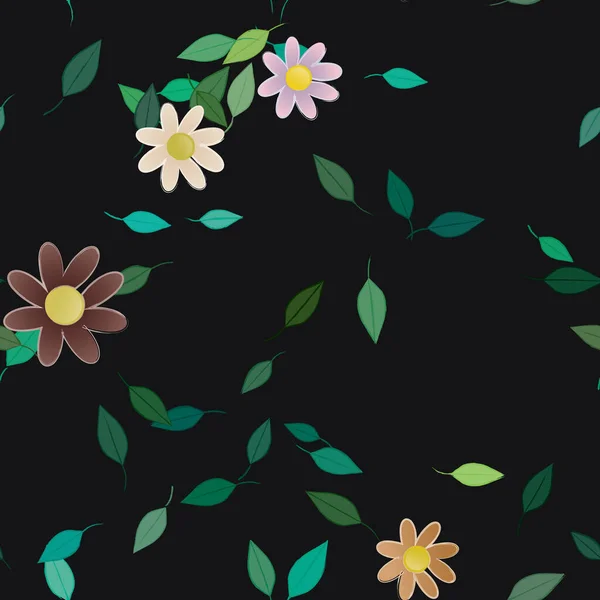 Flores Colores Hojas Fondo — Archivo Imágenes Vectoriales