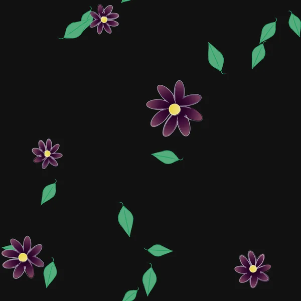 Composición Libre Con Flores Colores Simples Hojas Para Papel Pintado — Vector de stock