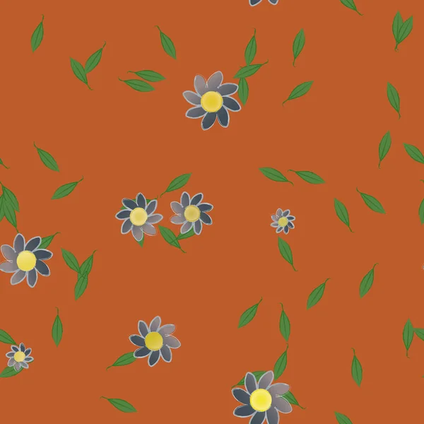 Fleurs Abstraites Avec Des Feuilles Motif Sans Couture Illustration Vectorielle — Image vectorielle