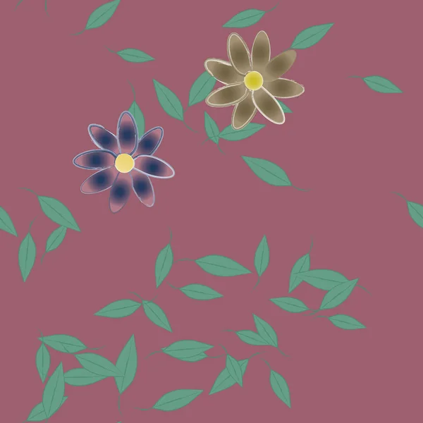 Flores Colores Hojas Fondo — Vector de stock