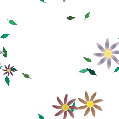 renkli çiçekler ve yapraklar arka plan