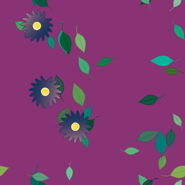 Yapraksız desenli soyut çiçekler, vektör illüstrasyonu