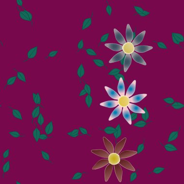 renkli çiçekler ve yapraklar arka plan