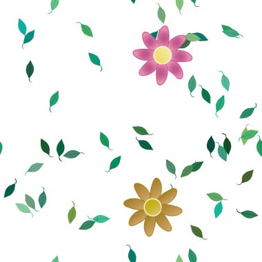 Yapraksız desenli soyut çiçekler, vektör illüstrasyonu