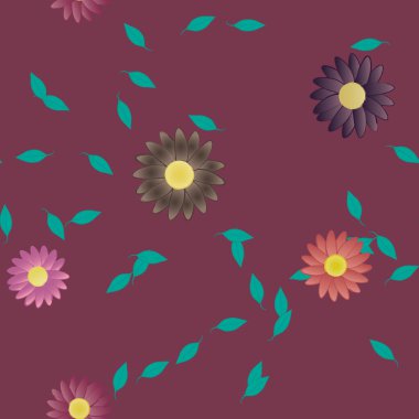 renkli çiçekler ve yapraklar arka plan