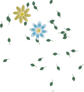 Yapraksız desenli soyut çiçekler, vektör illüstrasyonu