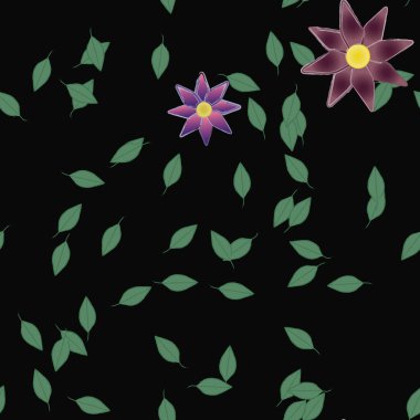 renkli çiçekler ve yapraklar arka plan