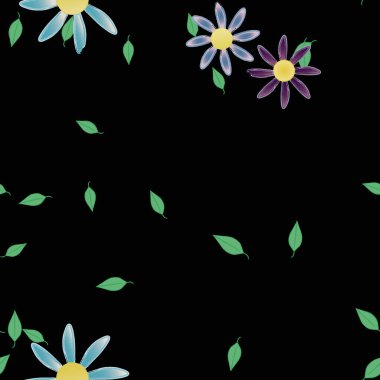 renkli çiçekler ve yapraklar arka plan