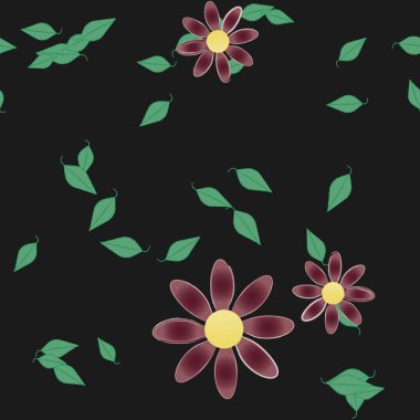 renkli çiçekler ve yapraklar arka plan